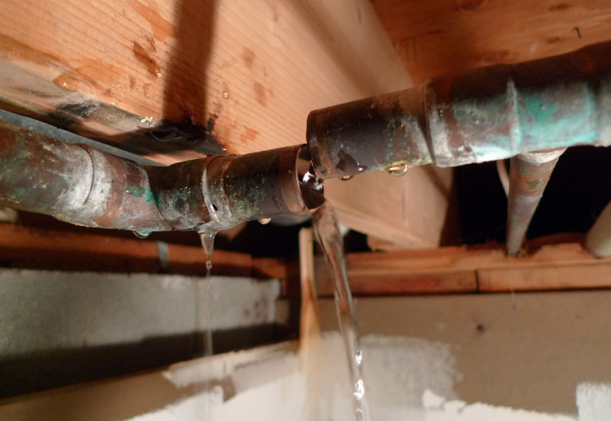 Photo of a leaking pipe.
